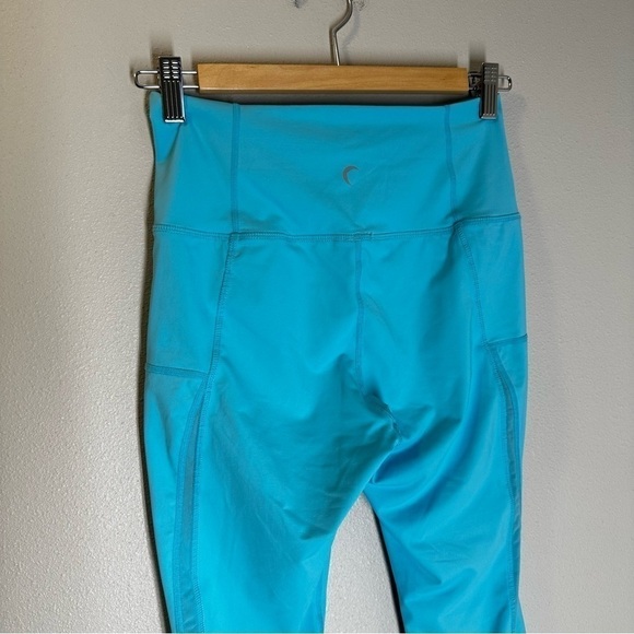 ZYIA Light n Tight Hi-Rise Crop Leggings Mesh Stripe Bright Blue Size 4 Women’s - Picture 4 of 10